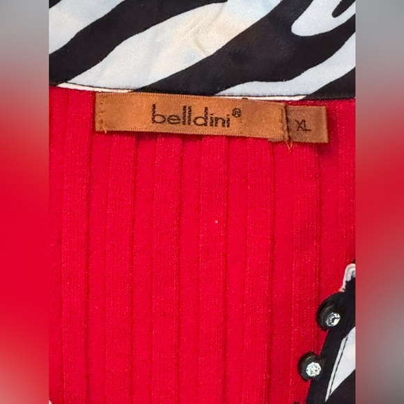 Belldini Red Cardigan with Zebra Accents - Picture 2 of 2
